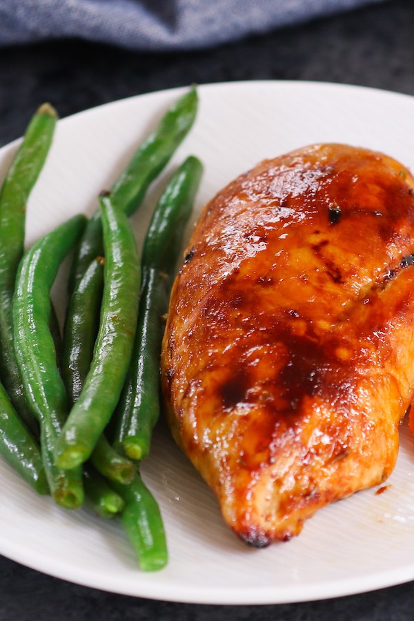 Baked Chicken Green Beans and Potatoes Served on a Plate