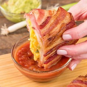 These Bacon Covered Crunchwraps are delicious for breakfast or brunch