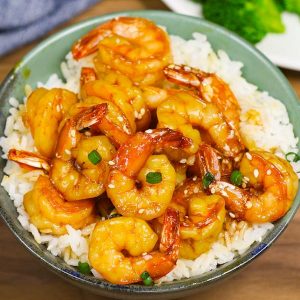 Honey Garlic Shrimp Rice Bowls